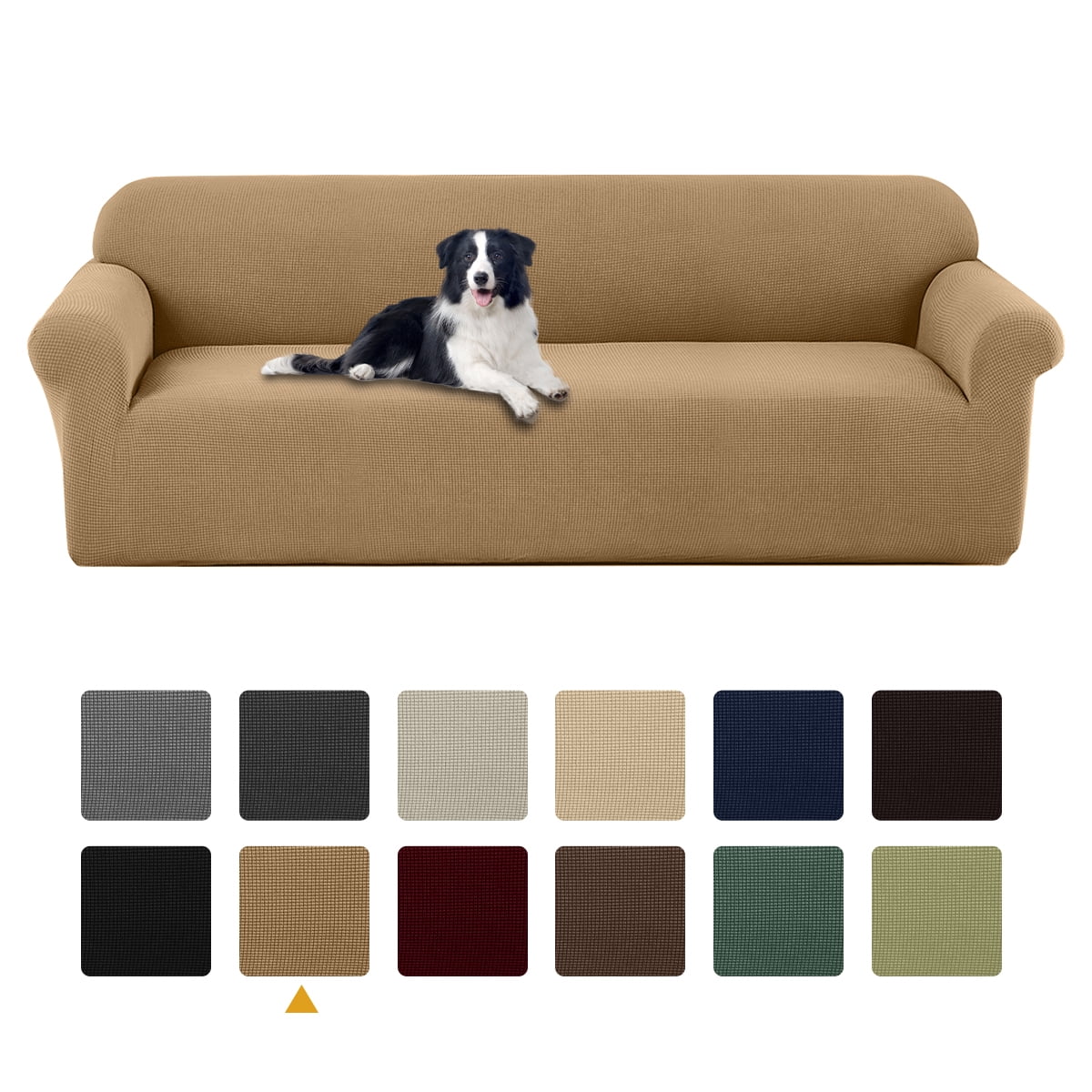 Sanmadrola Couch Cover Water Resistant Stretch Sofa Slipcover Jacquard Furniture Protector for