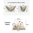thumbnail image 6 of Waterfall Valances for Windows, Spring Floral Kitchen Sheer Valance Curtains, Watercolor Elegant Botanical Summer Rod Pocket Elegant Swag Valances for Living Room Bedroom, 47.2"x38.5", 2 Panel, 6 of 8