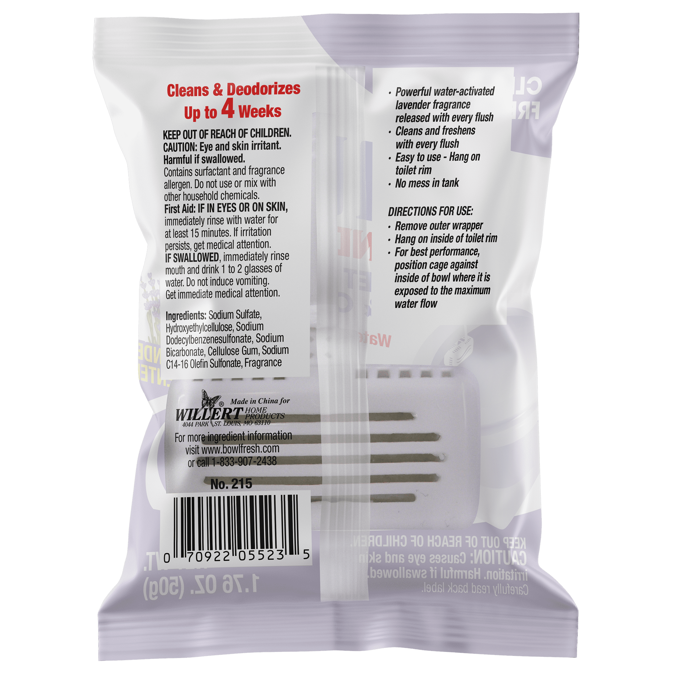 (2 pack) Bowl Fresh Lavender Plus Toilet Bowl Cleaner and Freshener, Rim Hanger, 1.76 oz