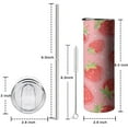 thumbnail image 5 of Strawberry Slim Tumbler with Lid Straw Insulated Leakproof Cup Modern Thermal Insulated 20 oz Coffee Mug for Spring Summer Birthday Christmas, 5 of 7
