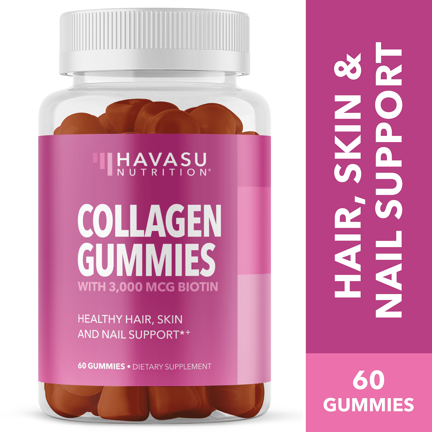 Havasu Nutrition Collagen Gummies Type I and III with Zinc, Vitamin E