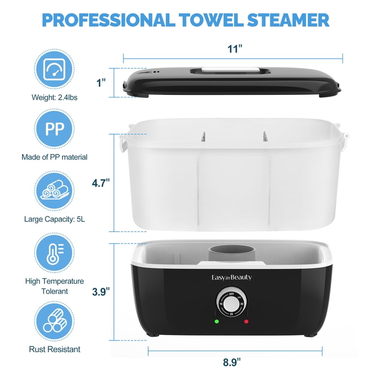 EasyinBeauty Hot Towel Warmer for Facials, Holds 16 Small Towels, 5L Portable  Towel Steamer with Quickly Heating in 1-5 Mins, Auto Off Timer Foldable Towel  Warmers for Spa, Barber, Manicures, Massage - Walmart.com