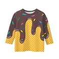 thumbnail image 5 of Drmagiyhm 3/4 Sleeve T Shirts for Girl Size 10-12 Cute Ice Cream Graphic Shirt Fashion Casual Crewneck T-Shirt Beach Ice Cream Tops, Tees & Blouses Coffee 9-10 Years, 5 of 5
