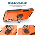 thumbnail image 3 of Nalacover For Samsung Galaxy S21 FE Slim Case,Luxury Hybrid Hard PC and TPU Rugged Bumper 3-In-1 Rotatable Magnetic Ring Kickstand Four Corner Guard Shockproof Anti-Scratch Back Phone Cover.Orange, 3 of 7