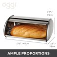 thumbnail image 4 of Oggi Stainless Steel Roll Top Bread Box, Silver, 17.50 Inch by 7.50 Inch by 11.50 Inch, 4 of 6