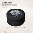 thumbnail image 2 of Yiaed Blue Golden Dream Lotus Print Travel Jewelry Case Bridesmaid Gift Boxes Jewelry Travel Organizer Small Round Jewelry Box Mini Storage-Black, 2 of 7