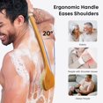 thumbnail image 4 of Depurador de espalda de bambú eaxun con mango largo y curvo, cepillo de ducha exfoliante de 17,3 pulgadas con cerdas duras para hombres y mujeres, exfoliante corporal para baño o cepillado en seco, 4 of 8