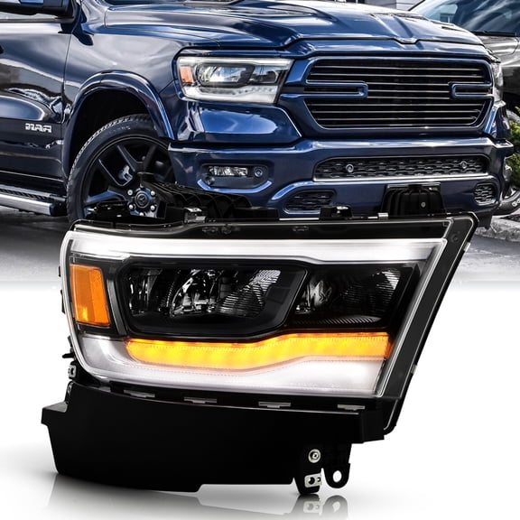 For 2019-2023 Dodge RAM 1500 Black FULL LED w/DRL Reflector Headlight Passegner