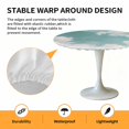 thumbnail image 6 of White Cloud Blue Sky Elastic Fitted Round Table Cover Retro Style Waterproof Outdoor Tablecloth for Holiday Party, Picnic, Patio & Dining Fits Tables Up to 45"-54", 6 of 8