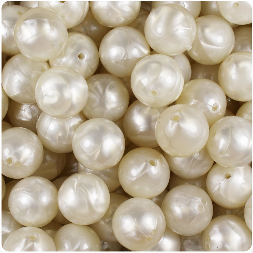 10mm Large White Pearls Faux Crystal Beads (~60 foot spool 
