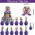 thumbnail image 4 of 32 Pcs For Tangled Movie For Princess Theme Birthday Party Decorations,With 5*3ft Birthday Backdrop Decorations,18 Balloons,13 Cupcake Toppers,All-in-One Party Supply Set, 4 of 6