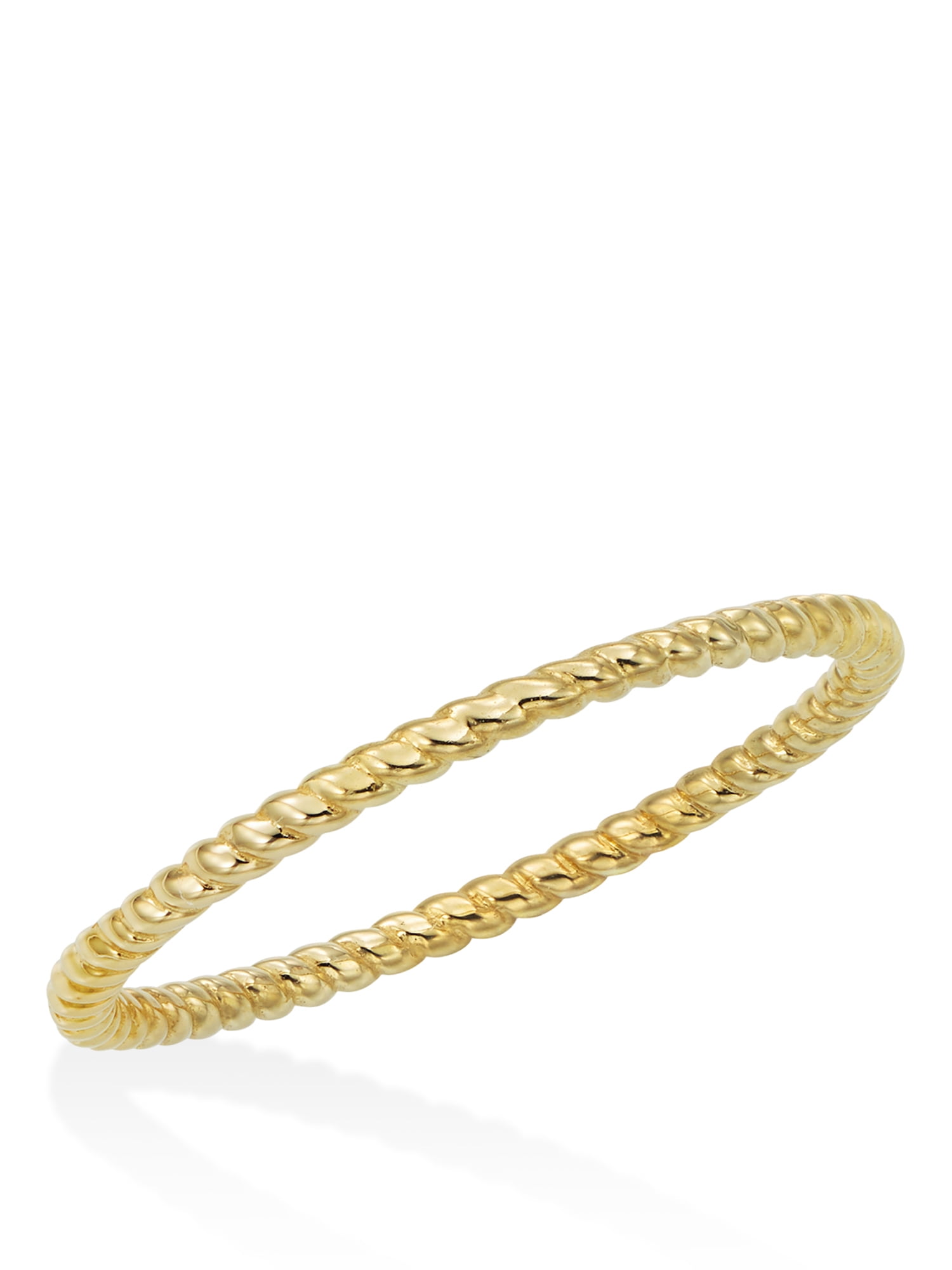 Solid 18K Yellow Gold Hammered Ring Chevron Size 1-12 Midi Faceted Stack Band