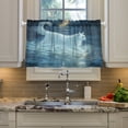 thumbnail image 5 of BZSMCE Set of 2 Pieces Kitchen Window Curtain Fashion Midnight Reflection Printed 27x24in/27x36in, 5 of 9