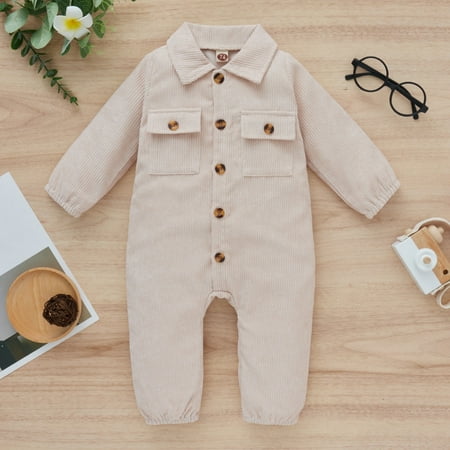 

Baby Unisex Ribbed Autumn Long Sleeve Romper Jumpsuit Clothes A 68