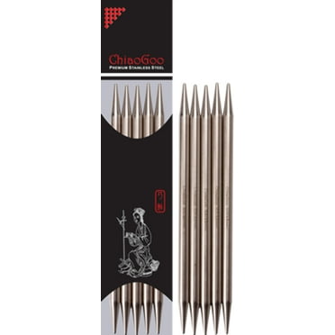 ChiaoGoo Stainless Steel Double Point Knitting Needles, 8 Inch (20 cm) Sizes US-0 to US-11