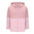 thumbnail image 5 of XFLWAM Womens Hoodie Jacket Color Block Jacquard Long Sleeve Jackets Full Zip Up Plus Size Fall Winter Coat Outwear Pink XXL, 5 of 7