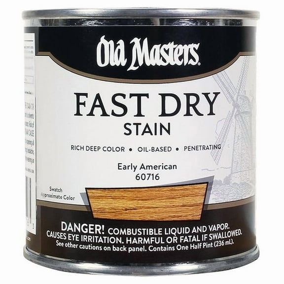 2-Pack of 1/2Pt Old Masters 60716 Early American Fast Dry Stain Oil-Based Wood Stain