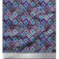 thumbnail image 1 of Soimoi Japan Crepe Satin Fabric Square Geometric Print Fabric by Yard 42 Inch Wide, 1 of 3