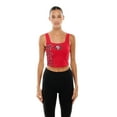 thumbnail image 5 of Women's New Era Scarlet/Black San Francisco 49ers Reversible Cropped Sport Classics Tank Top, 5 of 7