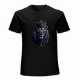 thumbnail image 1 of Afircan Lion T-shirt Blue Noble Lion shirt Crowned Lion T-shirt Gifted T-shirt Unisex tees T-shirt Art Casual tees, 1 of 5