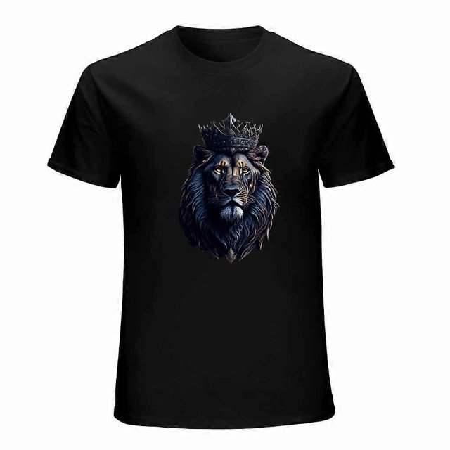 Afircan Lion T-shirt Blue Noble Lion shirt Crowned Lion T-shirt Gifted T-shirt Unisex tees T-shirt Art Casual tees