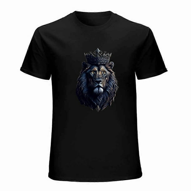 Afircan Lion T-shirt Blue Noble Lion shirt Crowned Lion T-shirt Gifted T-shirt Unisex tees T-shirt Art Casual tees
