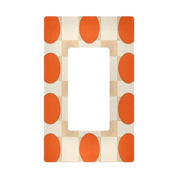 Yayeee Rocker Switch Wall Plate 1-Gang 4.6"x2.9" Home Decorative Outlet Cover, Orange Geometric Circles