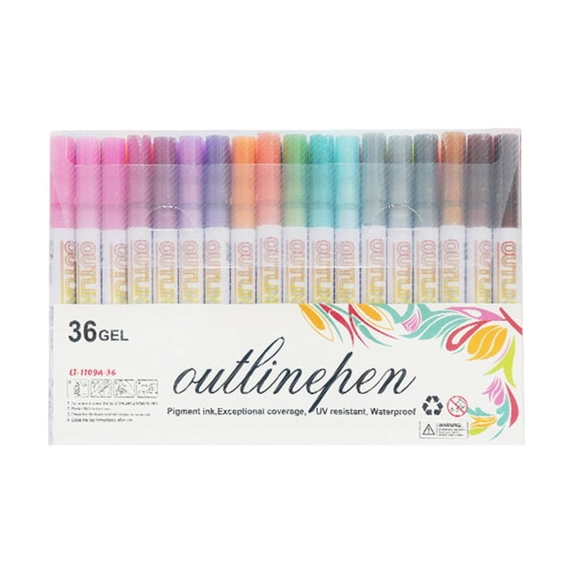 SIfdSeng Tip Outline Marker for Precision Line Work and Color Coding Crafting Stationery for Writing Drawing and Labeling 2ml