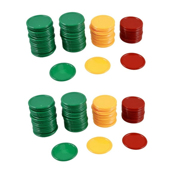 Red Yellow Green Round Shaped Mini Poker Chips Lucky Game Props 138 Pcs