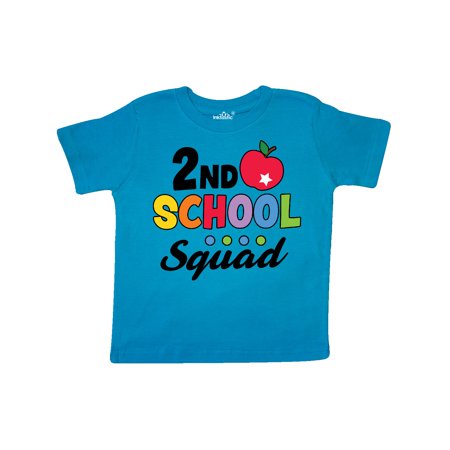 

Inktastic 2nd Grade School Squad with Apple and Star Gift Toddler Boy or Toddler Girl T-Shirt