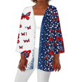 thumbnail image 2 of Nrmvnmi Women Open Front Lightweight Cardigan Summer Puff Sleeve Cardigans Fashion Floral Printed Kimono Cardigan Casual Loose Fit Cover Up Blouse Tops, 2 of 5