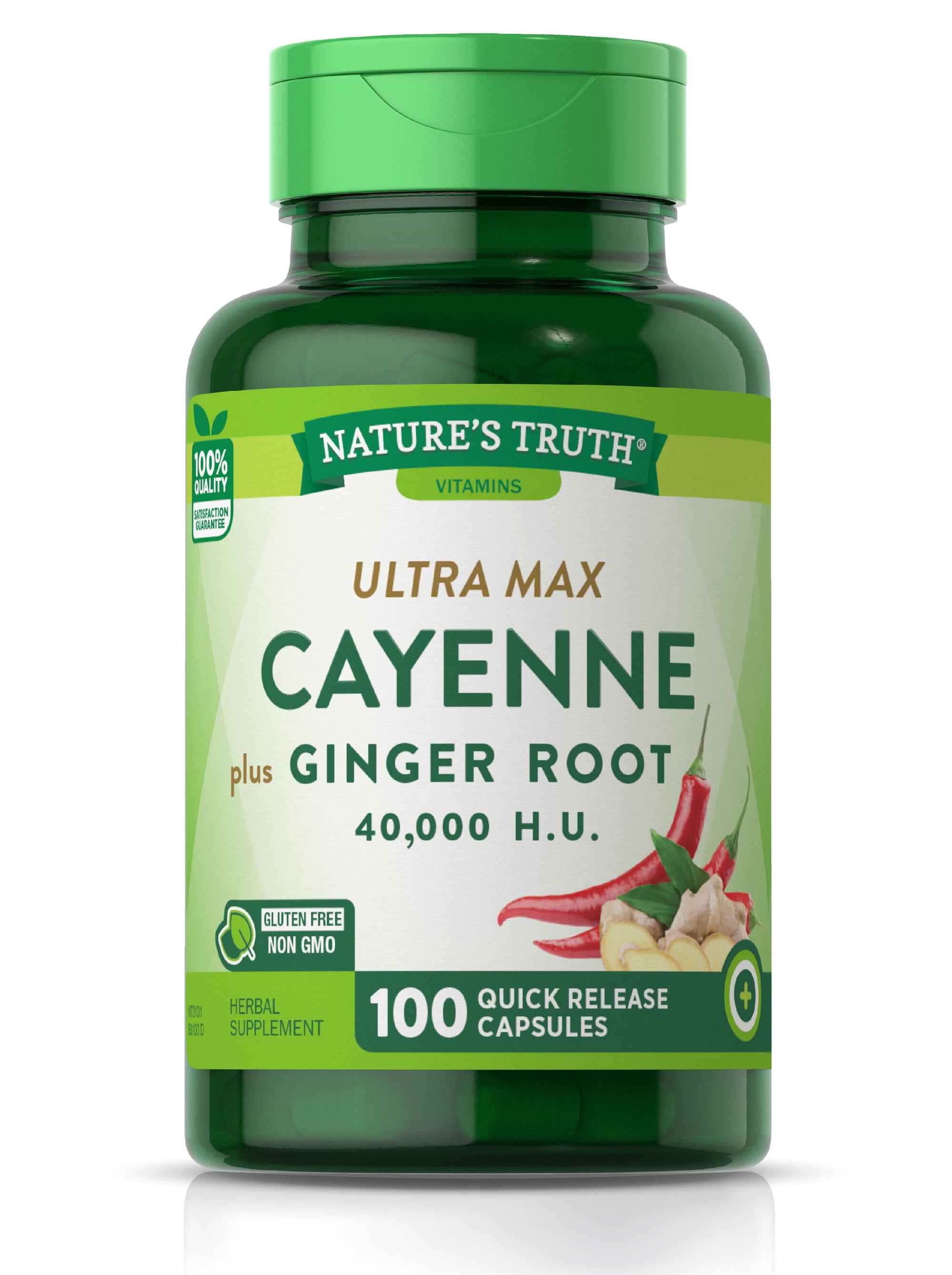 Cayenne Pepper Capsules 40,000 HU 100 Count with Ginger Root