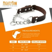 Mighty Paw Leather Dog Training Collar, Martingale Dog Collar with Stainless Steel Chain, Medium