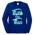 thumbnail image 2 of Wild Bobby, Faith Over Fear, Inspirational/Christian, Men Long Sleeve Shirt, Royal, XX-Large, 2 of 4