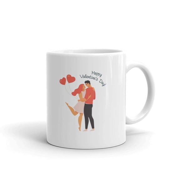 Valentines Day with Young Couple Coffee Tea Ceramic Mug Office Work Cup Gift 11 oz