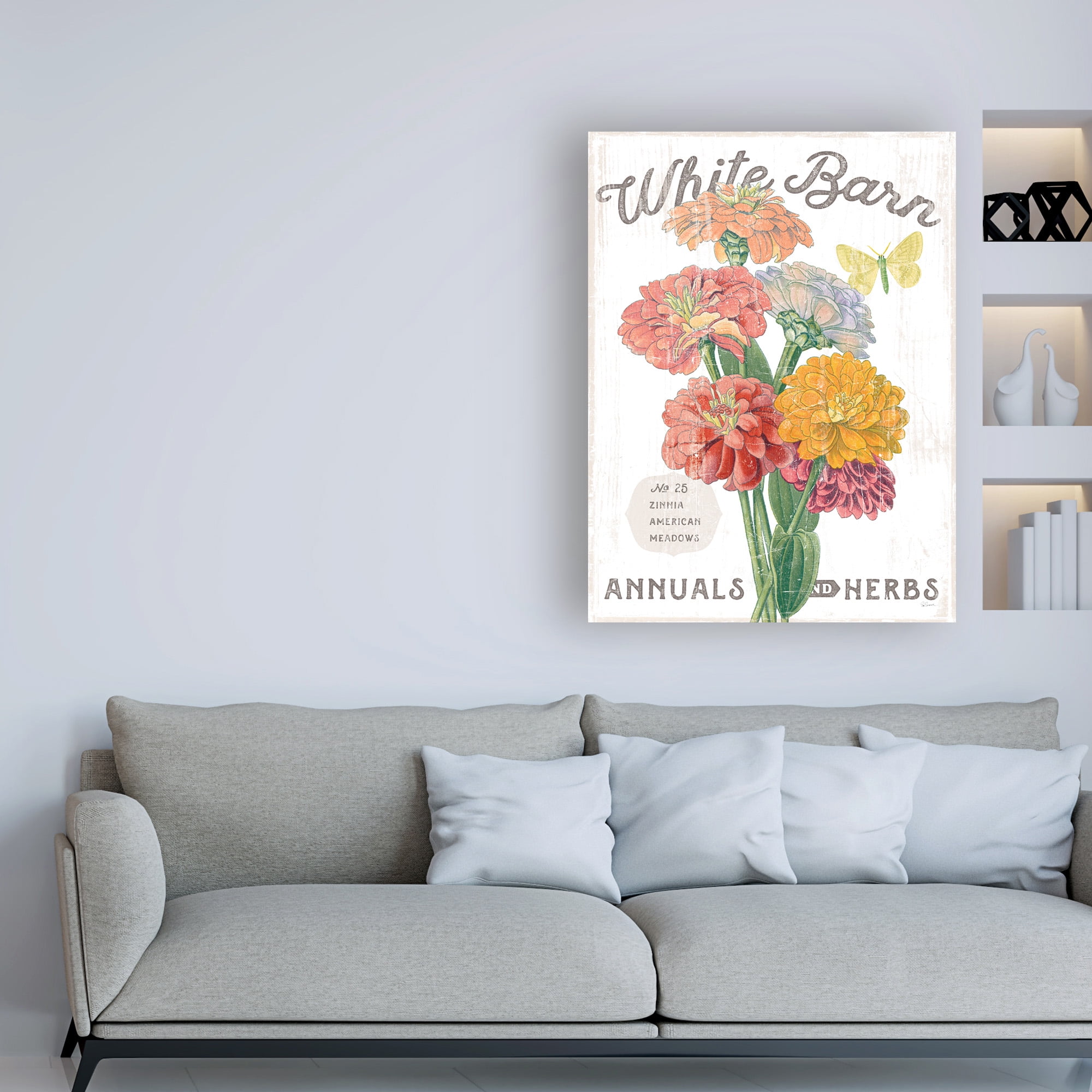 Trademark Fine Art 'White Barn Flowers V' Canvas Art by Sue Schlabach