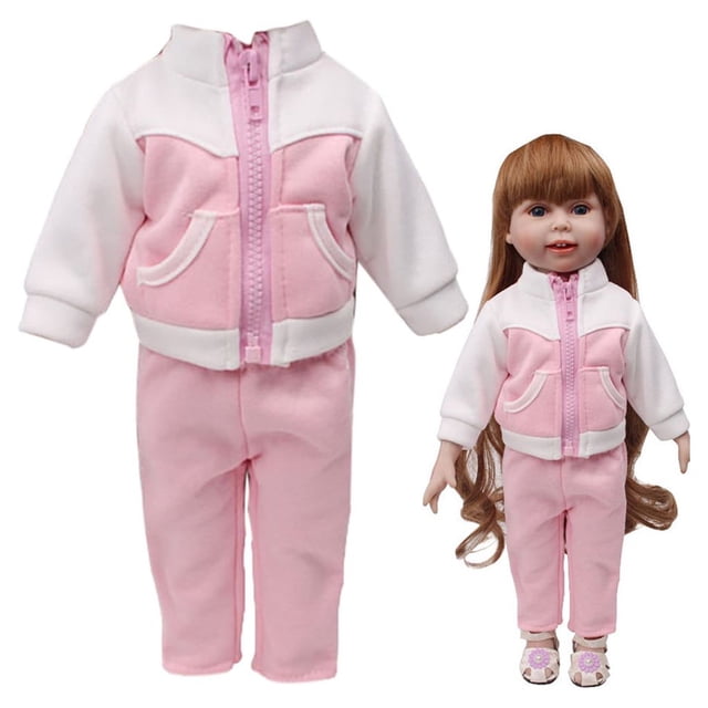 Doll Fashion Sportswear Set For 18 Inch Doll Clothes Accessory Pink Color Cloth Material Outfit For American Girl Doll Activewear Design C656 Style (152) Pink #53OS9