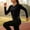 Black, variant on Womens Long Sleeve Athletic Shirts Crew Neck Side Drawstring Workout Tunic Top,Size M