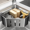 thumbnail image 4 of Sponge Holder for Kitchen Sink,2026 Sink Caddy Organizer with Suction Cups,Rustproof Kitchen Storage Rack for Sponge,Soap,Stopper,Brush (1, Triangle), 4 of 9