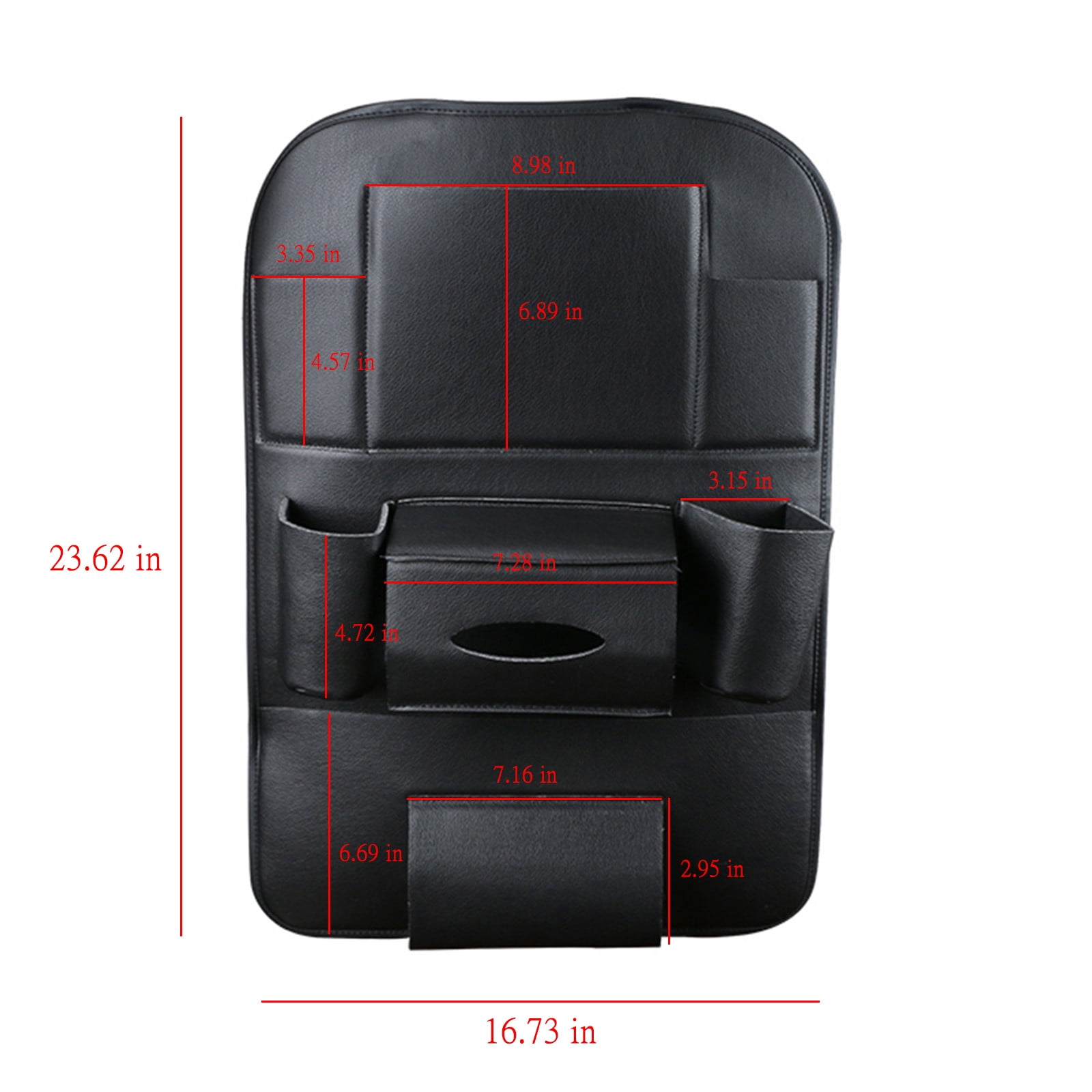 LSLJS Car Seat Organizers, Leather Backseat Protector with 7 Storage Pocket, Waterproof Vehicles Rear Hanging Storage Shelf Back Seat Storage Bag Kick Mats Universal Interior Accessories For Men Women
