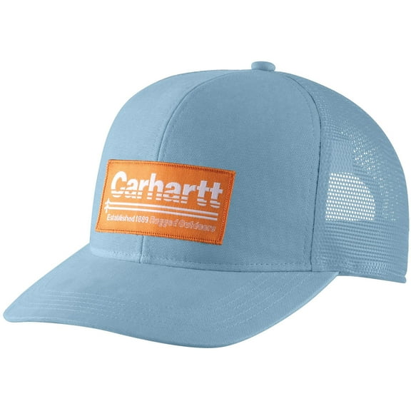Carhartt Men&s;s Canvas Mesh Back Outdoor Patch Cap (Moonstone)