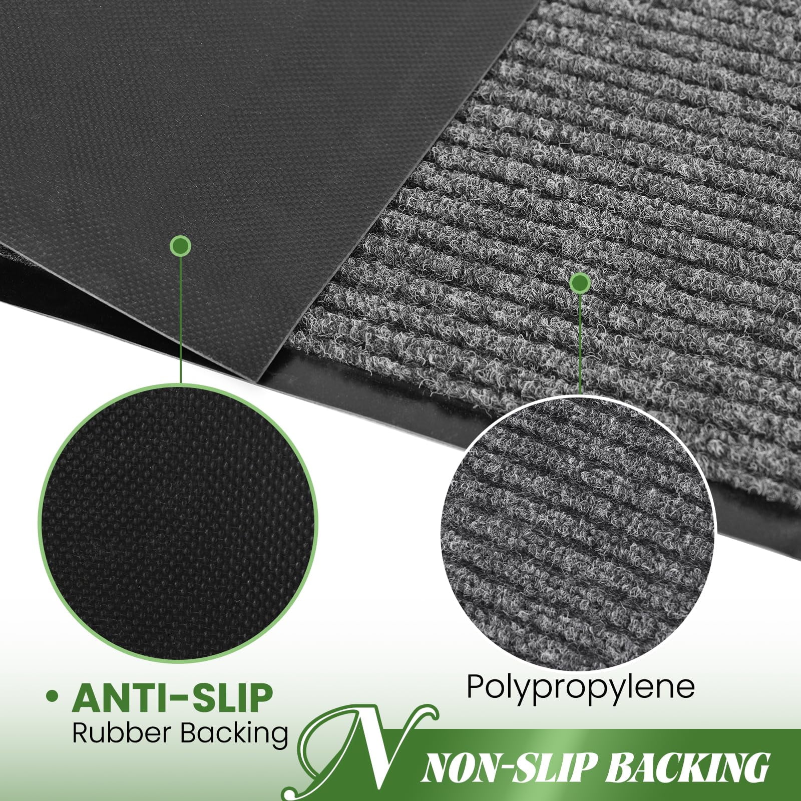 Door Mat Heavy Duty Outdoor Indoor Doormat Low Profile Front Door Mat Large 35x60 inch Gray Entrance Welcome Mats