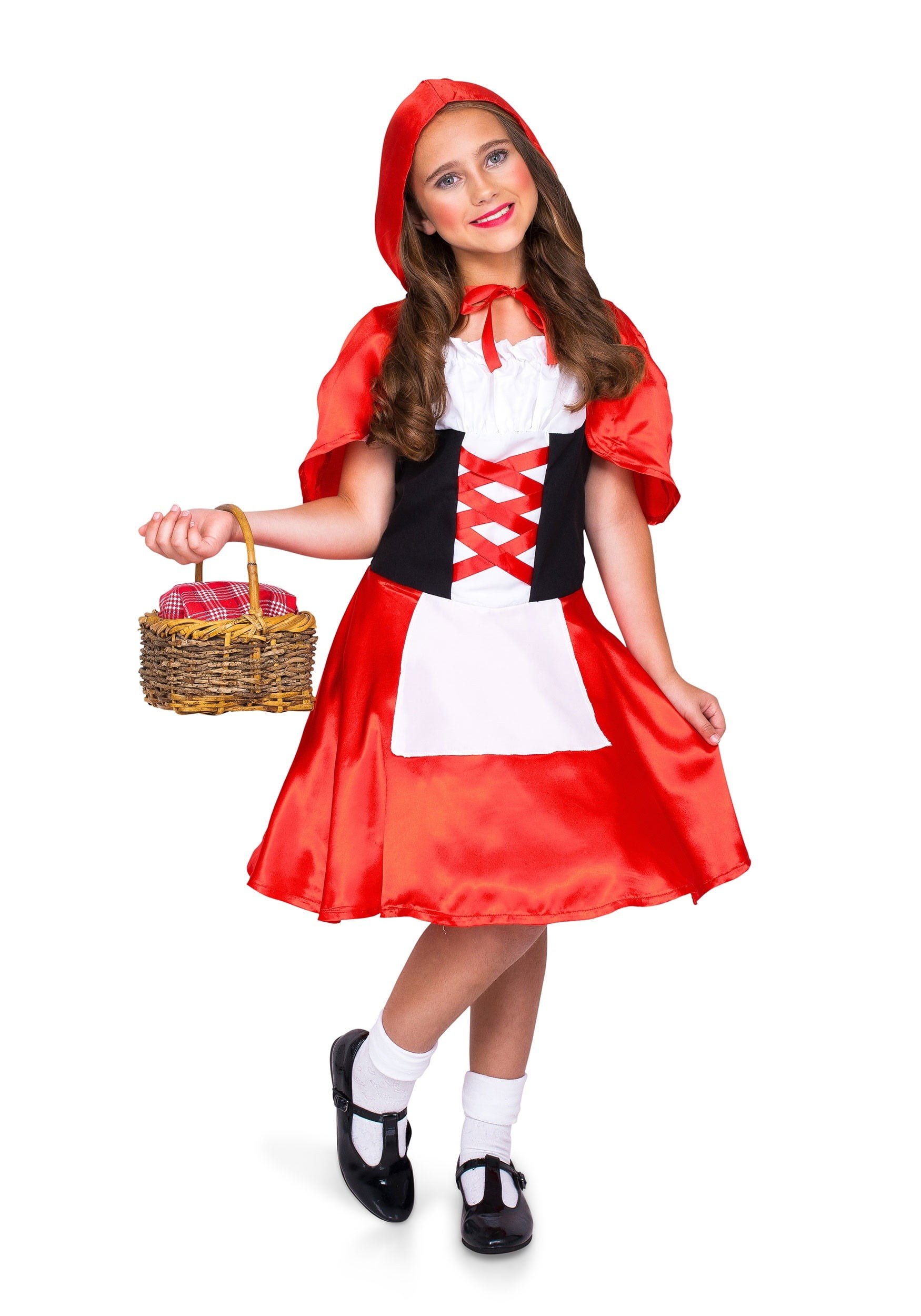 M Halloween Fancy Dress Girls Red Riding Hood Costume 