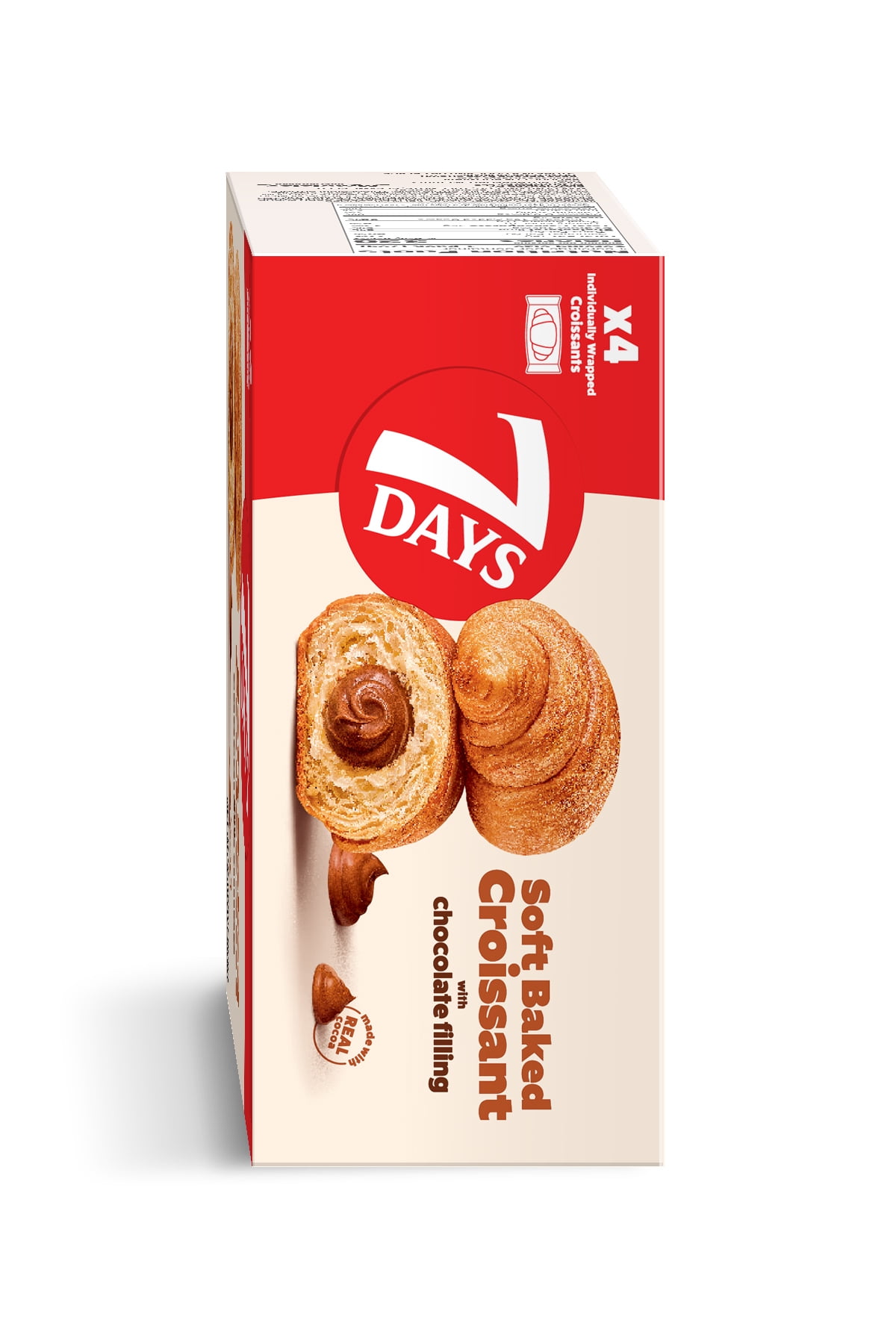 (3 pack) 7Days Soft Croissant, Chocolate Croissant (4 Pack), On The Go Breakfast Pastry, Individually Wrapped (2.12oz, Pack of 4)