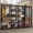 Brown/Black, variant on Madesa Garage Storage Rack with 4 Drawers, Open Shelves and Hanging Spaces 102"L Multiuse Modular Organization Cabinet for Tools - Black/Brown