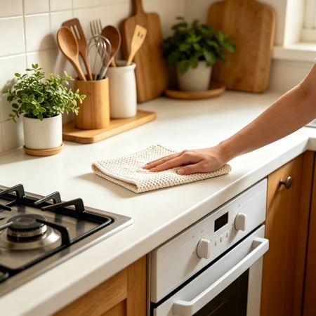 1Pc Microfiber Cleaning Cloths 12In Corn Grain Texture Super Absorbent Dish Cloths Lint-Free Non-Scratch Reusable Multipurpose Towels for Kitchen Dishwashing Table Wiping Beige