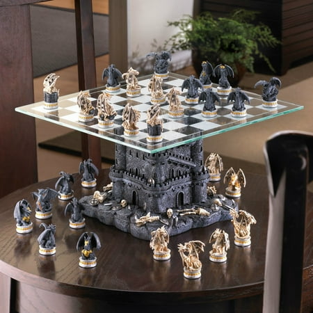 Star Glass Chess Set Chess Set Dragon Glass Board Pieces Dragons and Fantasy Mystical Kingdom BESTChoiceForYou ()