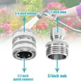 thumbnail image 6 of Stainless Steel Garden Hose Adapter Fitting 3/4 Inch and 1/2 Inch GHT Thread for Outdoor Faucet Water Tap Pipe Connection, 6 of 6