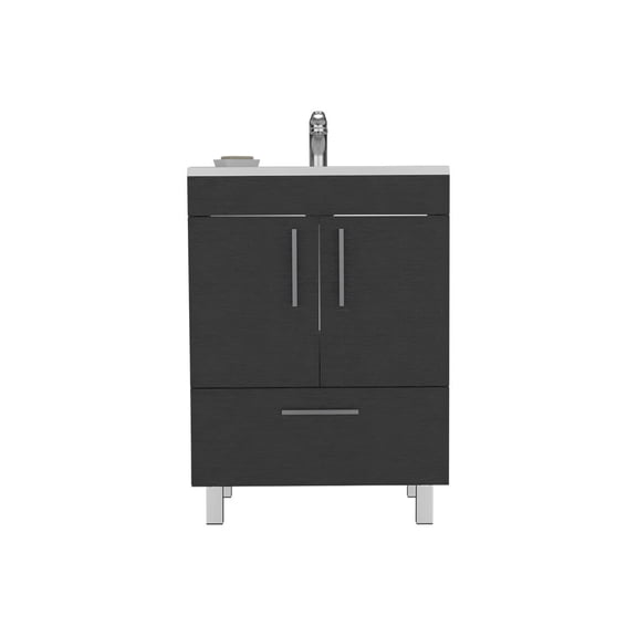 Vanity With Sink, Single Bathroom Vanity Mayorca, Bathroom, Black, Black Bathroom Vanity,Particle Board Single Sink Vanity, Bath & Faucets Bathroom Vanities