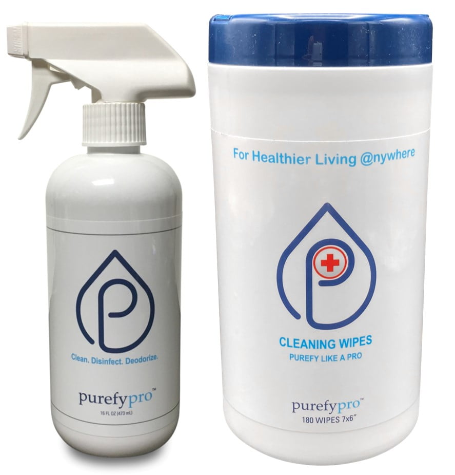Purefypro Disinfectant and Cleaning Wipe Package. No Rinse. No Residue